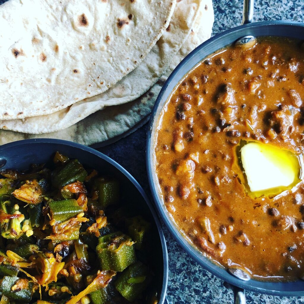 This image has an empty alt attribute; its file name is Dal-Makhani-and-Bhindi-Masala-1024x1024.jpg